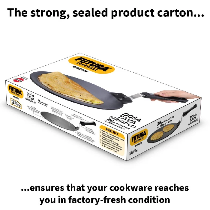 Hawkins Futura Dosa Tava, Non Stick Dosa Tawa, Small Dosa Tawa (NDT28) (Black), 28cm-5.webp